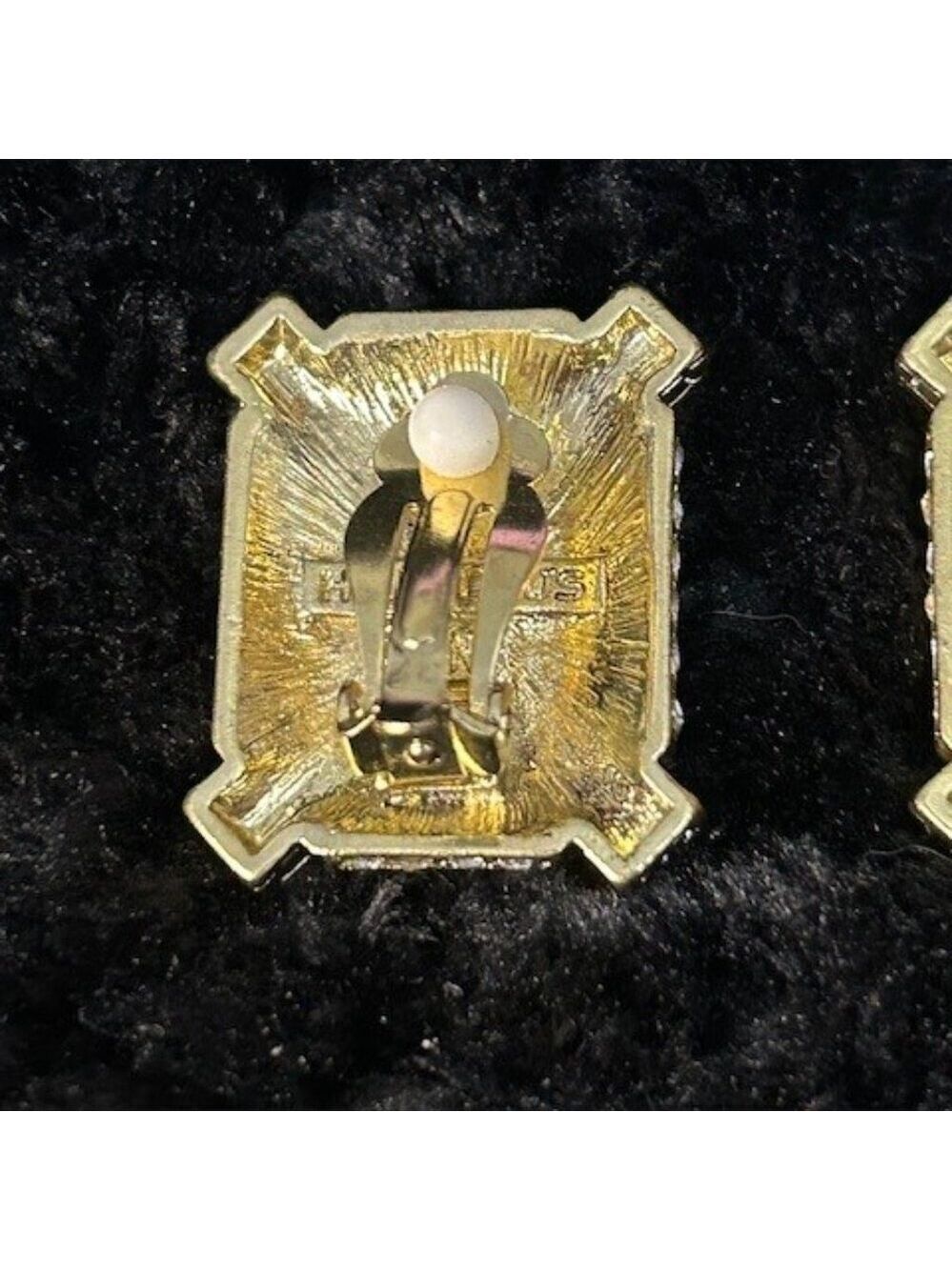 Heidi Daus Clip Earrings Estate Splendor Clear Crystal Rectangular Gold Tone OS - Picture 7 of 12